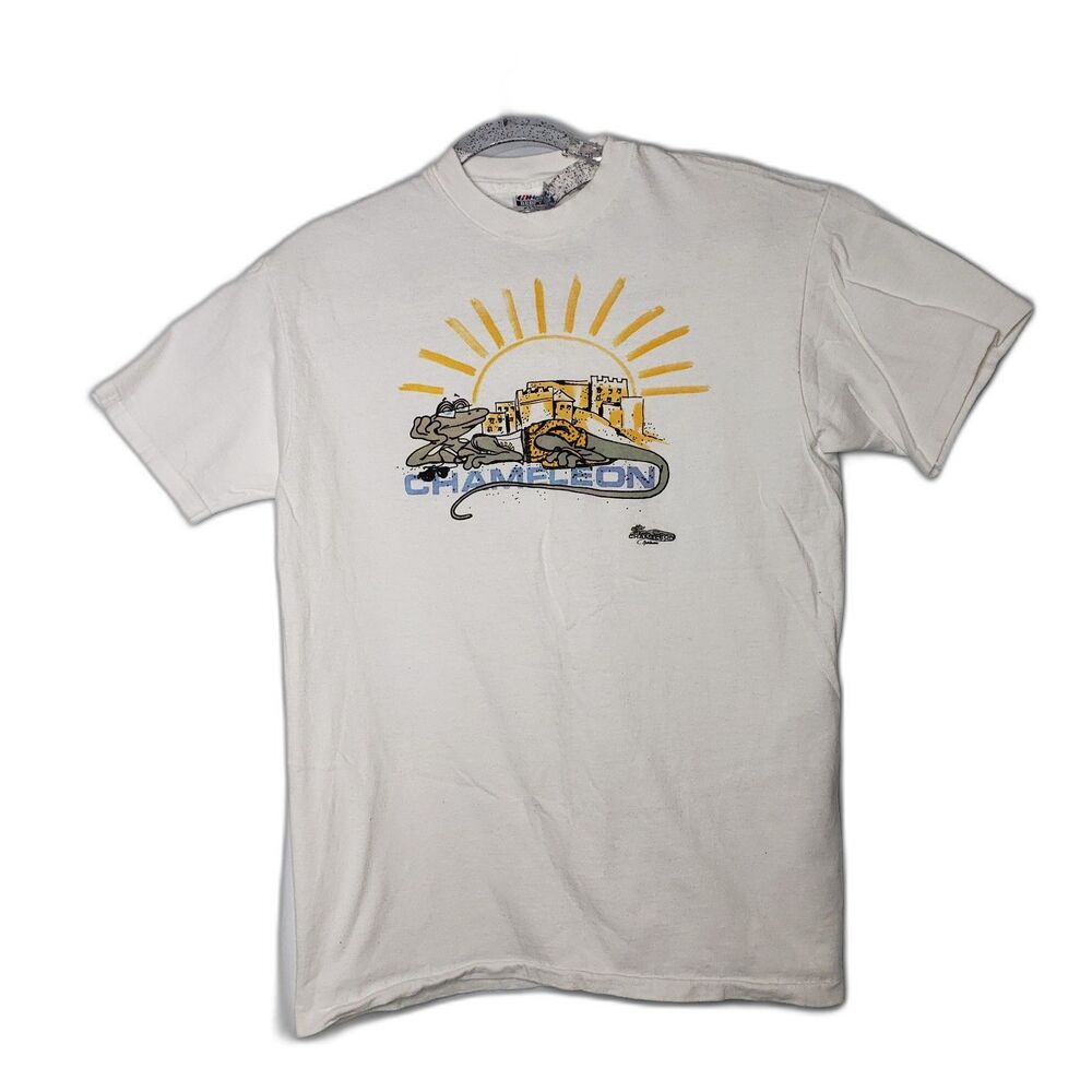 Vintage 90's HANES Chameleon White Single Stitch T Shirt Womens Size Large
